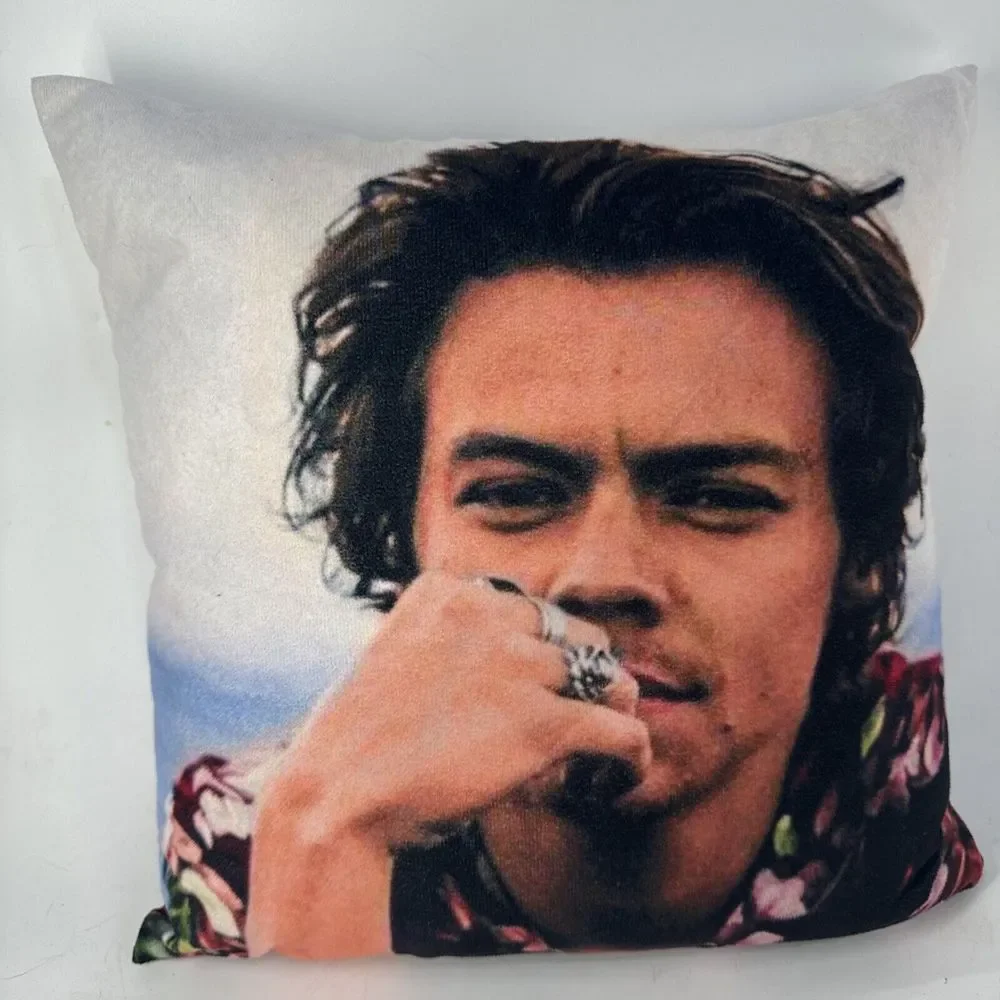 Harry Styles Photo Print‎ Decorative Throw Pillow Fan Merchandise Soft Plush